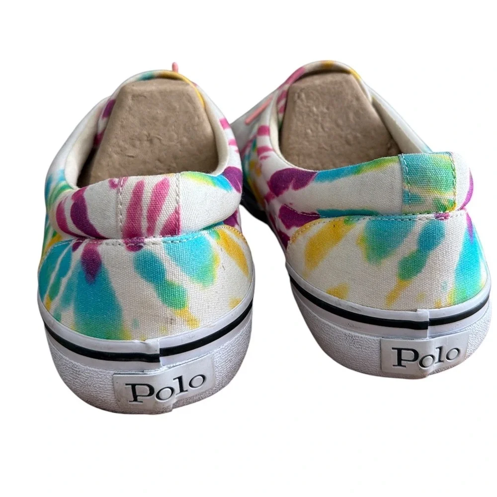 Polo Ralph Lauren Sneakers‎ Mens 11 D Multicolor Tie Dye Canvas Low Top Shoes
